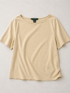 Ralph Lauren LRL Womens Butter Yellow Blouse 2X Old Money Minimalist Capsule